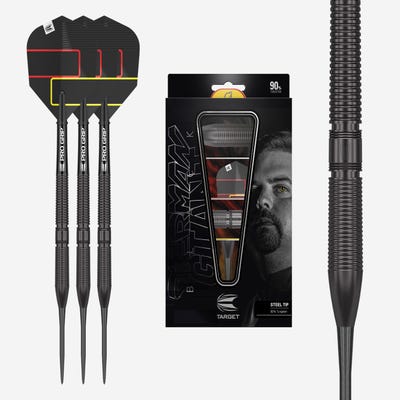 Target Darts Gabriel Clemens Black Gen 1 Steel Tip Darts - Side View