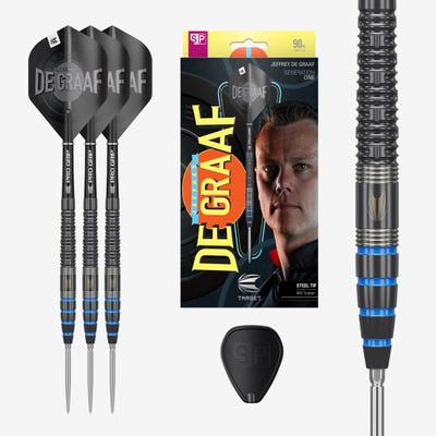 Jeffrey de Graaf G1 Swiss Point Steel Tip Darts complete set and accessories