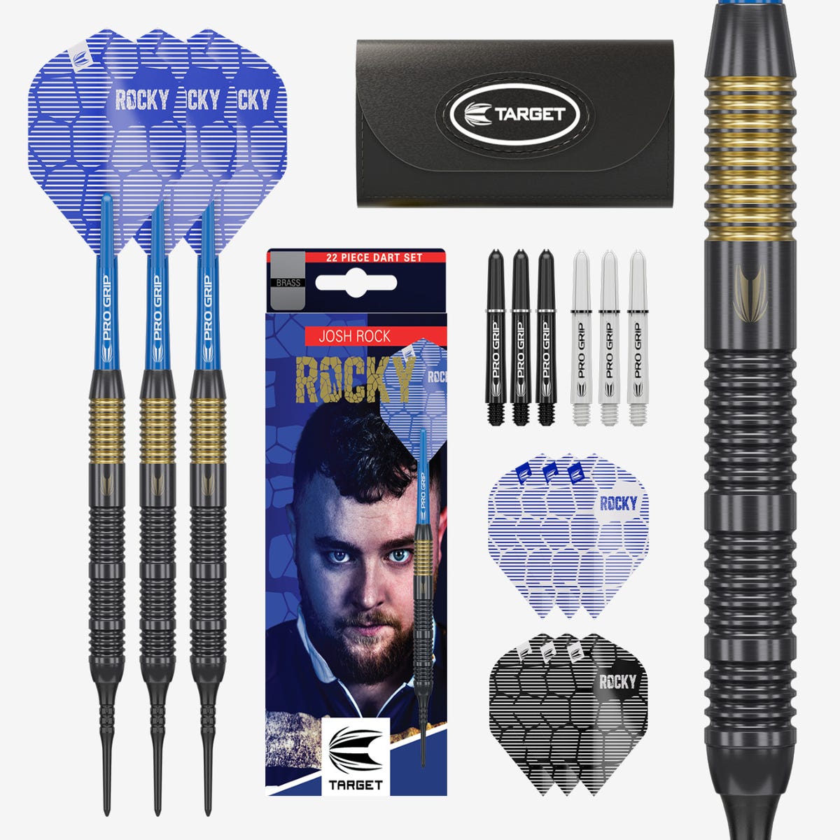 Josh Rock Brass Soft Tip Darts Set