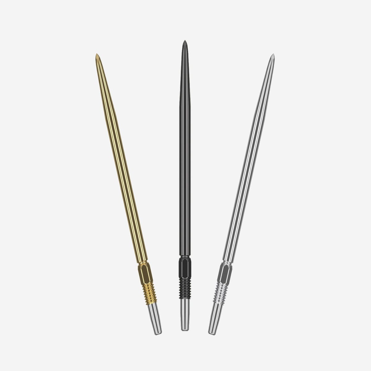 Swiss Point Dart Tips - Available in three colours - Fan View