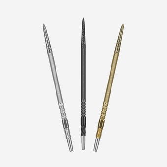 Target Darts Swiss DX Points - Available in 26mm, 30mm, 35mm, and 40mm lengths and silver, black, and gold colours