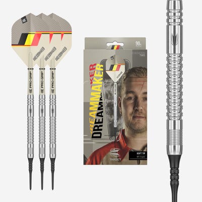 Target Darts Dimitri Van den Bergh Gen 2 Soft Tip Darts Set Box Contents - Main Image